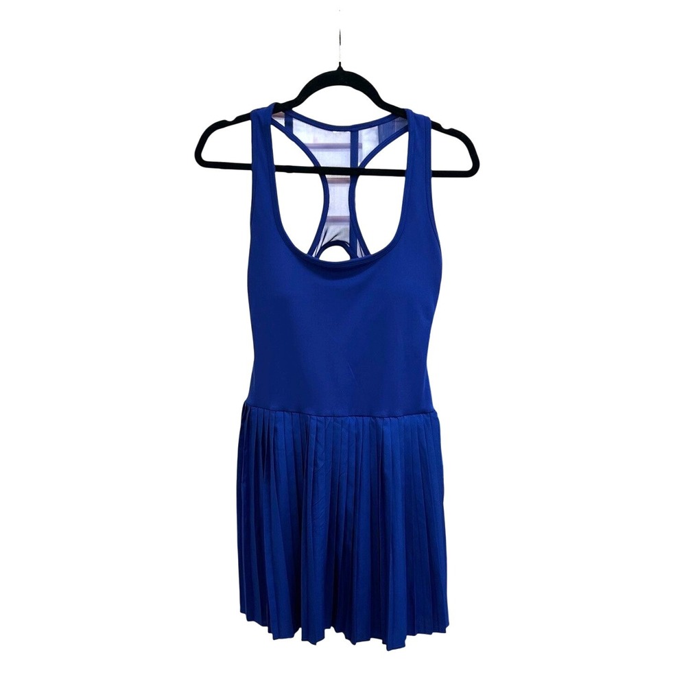 Fabletics Cobalt Blue Active Tennis Dress Racerback Built-in Shorts Pocket Bra L